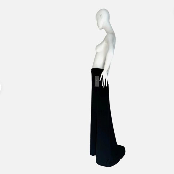 MONIQUE LHUILLIER Black Maxi Evening Skirt w. Train - Picture 3 of 7